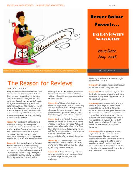 Revues Galore Presents.... Issue 2 Da Reviewers Presents...Issue 1