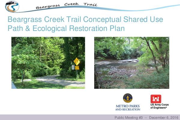 Beargrass Creek Trail Conceptual Shared Use Path & Ecological Restora Project Limits and Focus Areas