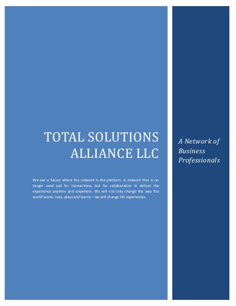 Total Solutions Alliance LLC - Wealth Creation Strategies 1