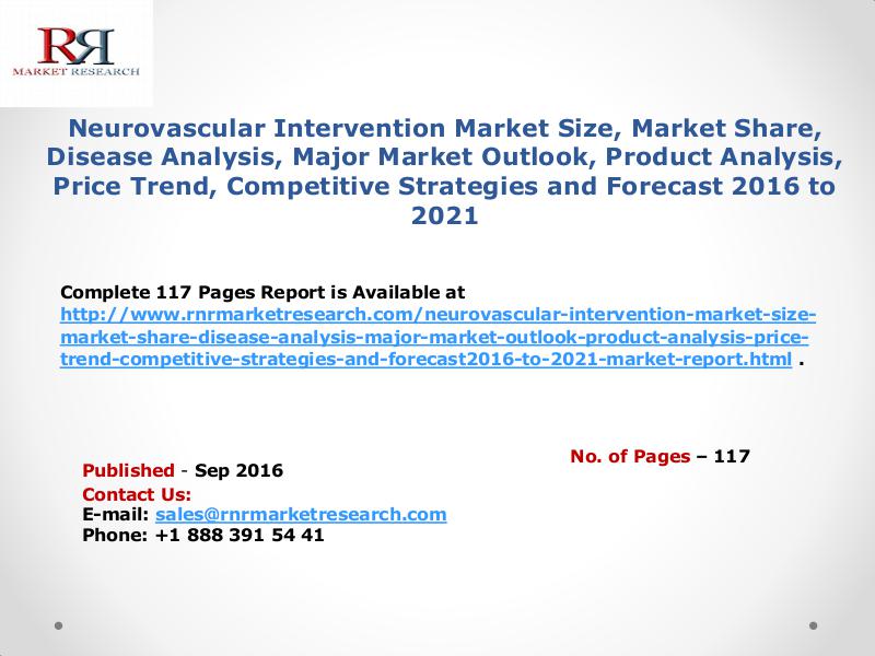 Neurovascular Intervention Market Analysis and Forecasts to 2021 Sep. 2016