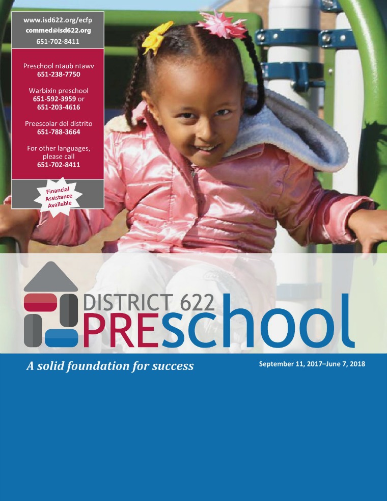 District 622 Preschool Catalog 2017-2018 Preschool Catalog