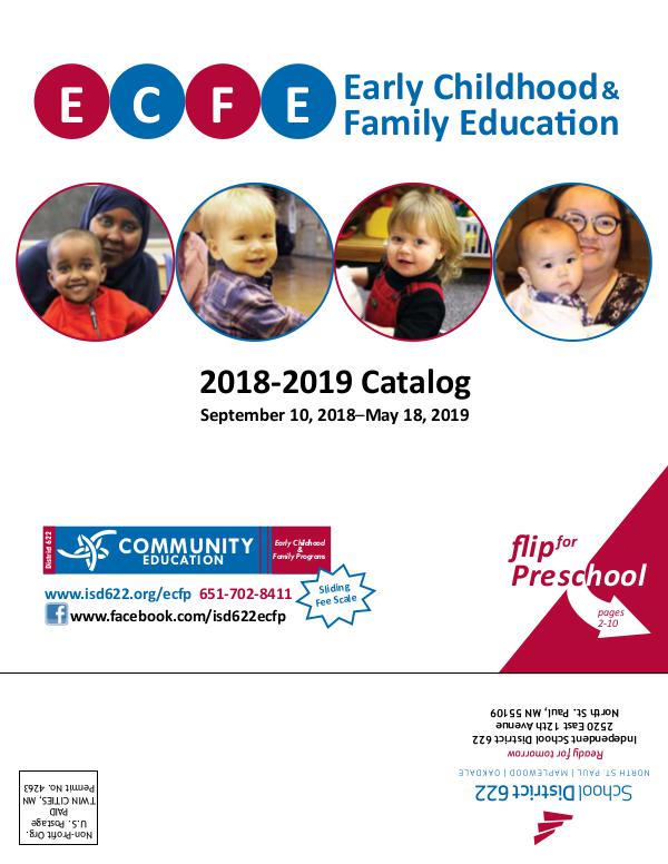 Early Childhood Family Education 2018-2019 Catalog