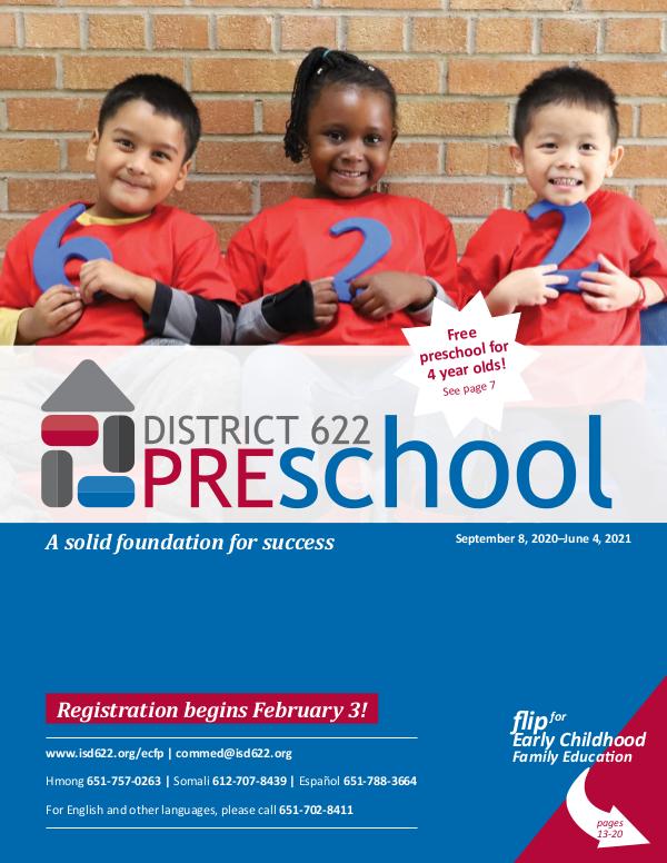 District 622 Preschool Catalog 2020-2021 Preschool Catalog
