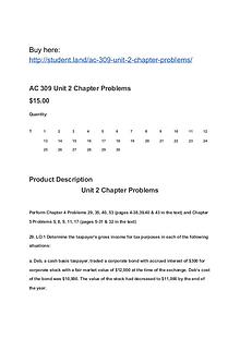 AC 309 Unit 2 Chapter Problems