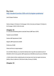 AC 309 Unit 6 Chapter Problems