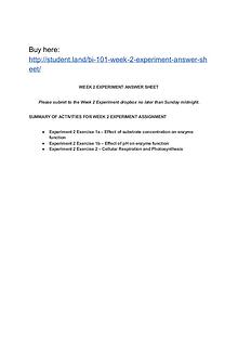 BI 101 Week 2 Experiment Answer Sheet