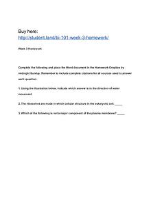 BI 101 Week 3 Homework