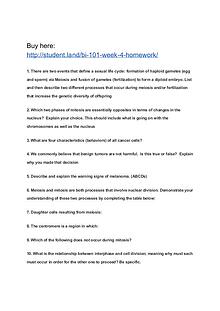BI 101 Week 4 Homework