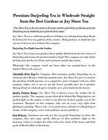 Buy Darjeeling First Flush Tea 2017 at Best Prices from Jay Shree Tea