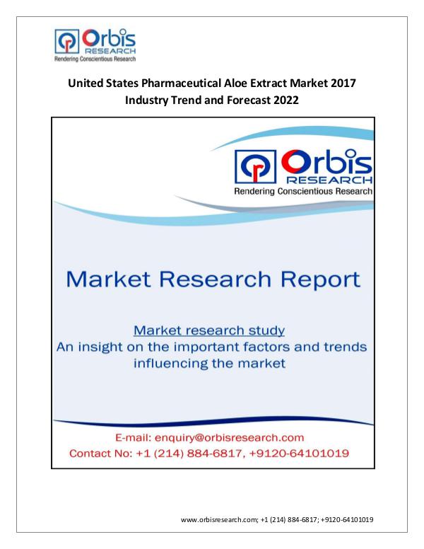 Market Research Report Orbis Research: 2017 United States Pharmaceutical