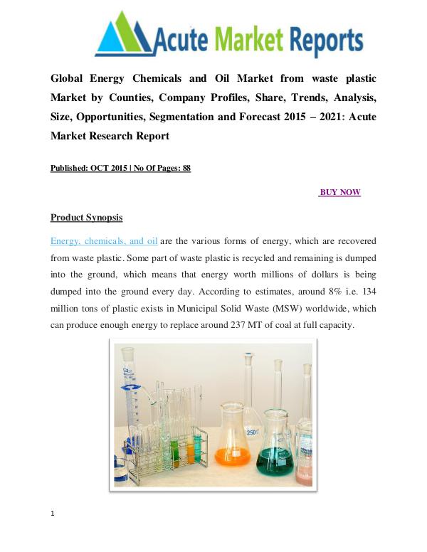 Global energy chemicals and oil market research report Global Energy Chemicals and Oil Market from waste