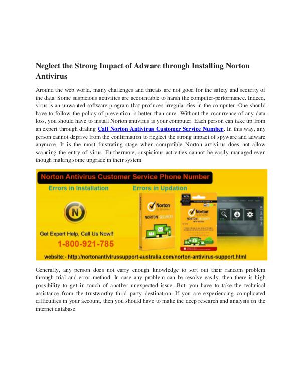 Norton Antivirus Customer Service Number 1-800-921-785 Norton Antivirus Support Number