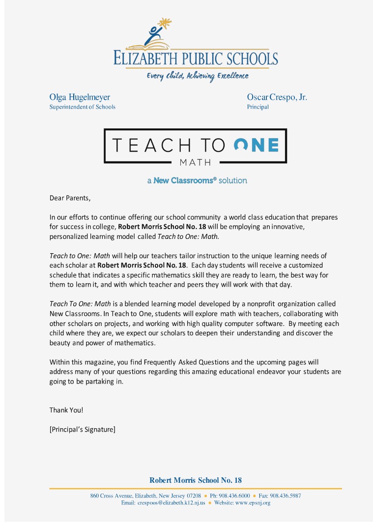 Teach To One, A New Classrooms Solution 1
