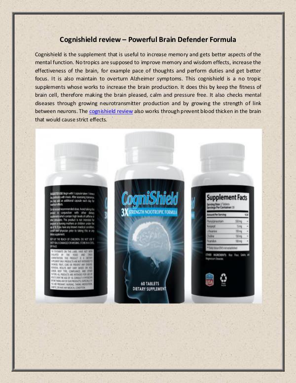 Cognishield review – Powerful Brain Defender Formula Cognishield review – Powerful Brain Defender Formu