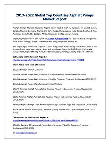 Asphalt Pumps Market 2017 Analysis, Trends and Forecasts 2022