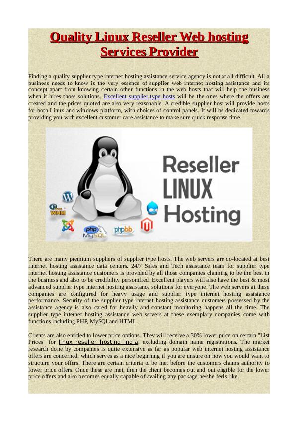 Quality Linux Reseller Web hosting Services Provider Quality Linux Reseller Web hosting Services Provid