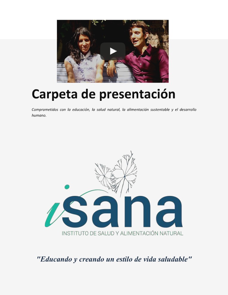 Carpeta de presentación de ISANA Carpeta de presentación de ISANA