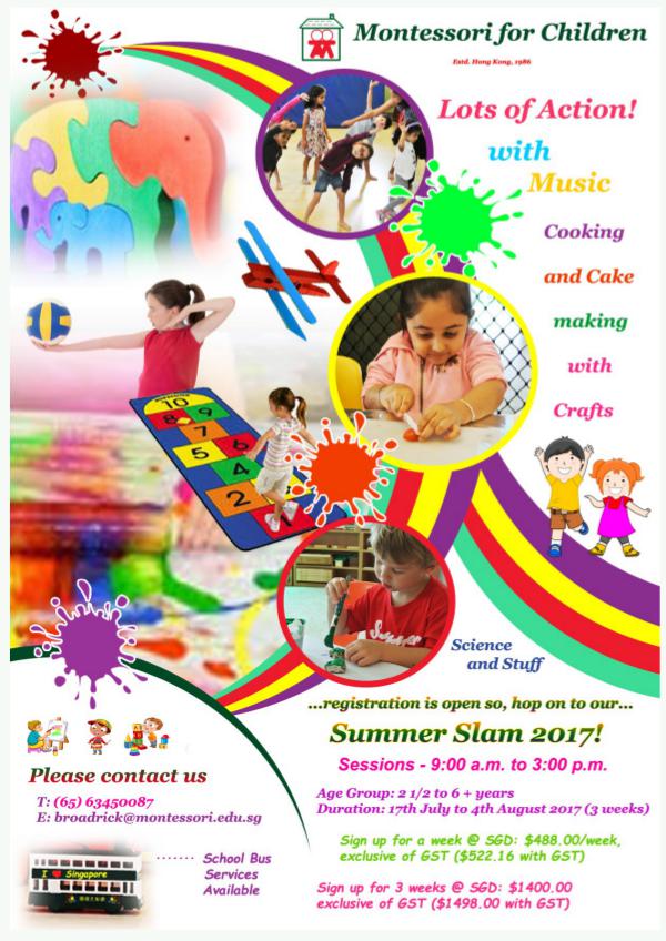 Summer School 2017 Montessori For Children (Broadrick Road)