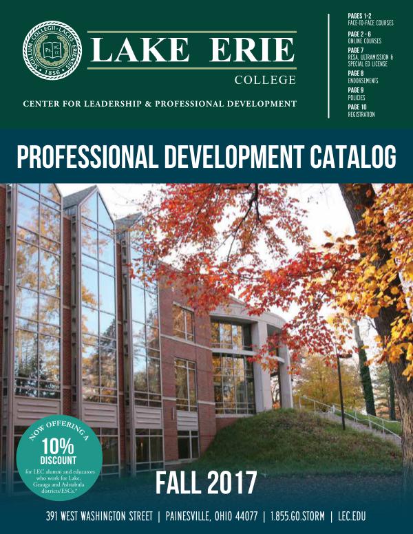 Fall 2017 Professional Development Catalog 2017 08 14 Fall Prof Dev Catalog_Lisa