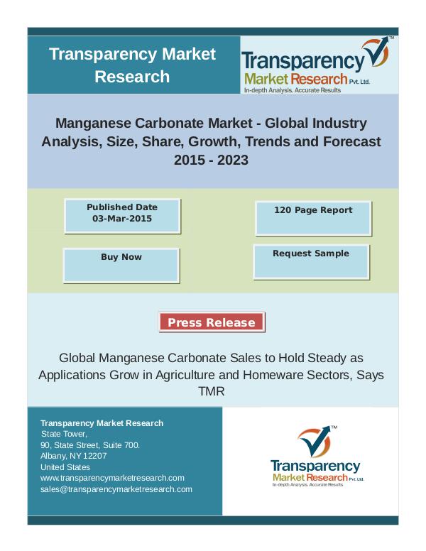 Manganese Carbonate Market Size, Share | Industry Trends Analysis Rep Manganese Carbonate Market Size, Share | Industry