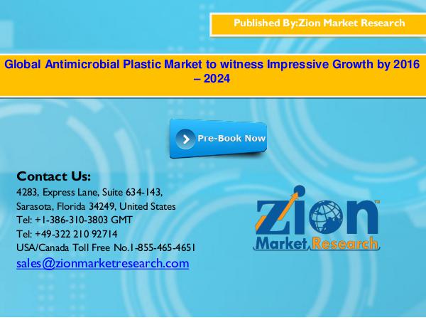 Zion Market Research Global Antimicrobial Plastic Market, 2016 – 2024