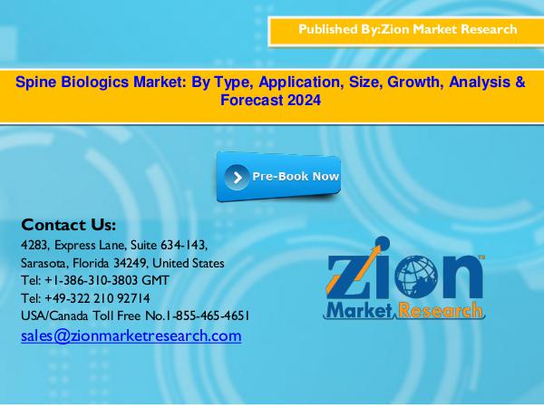 Zion Market Research Global Spine Biologics Market, 2016–2024