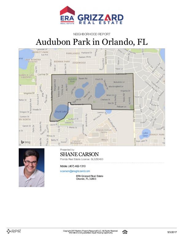 Audubon Park Neighborhood Report audubon