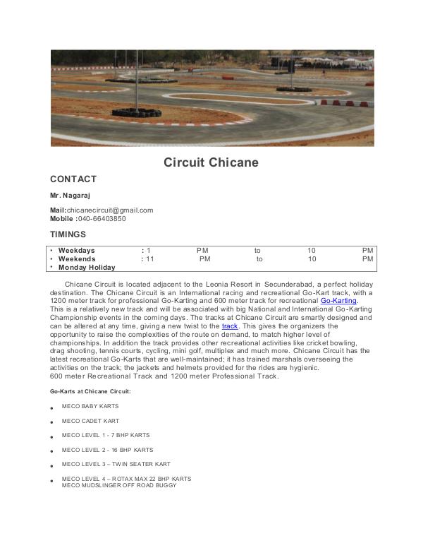Circuit Chicane | Car Racing Academy in Secunderabad | Racing Go Kart Circuit Chicane | Car Racing Academy in Secunderab