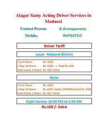 Acting Driver Services in Madurai