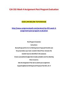 CJA 355 Week 4 Assignment Post Program Evaluation