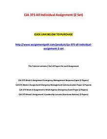CJA 375 All Individual Assignment (2 Set)