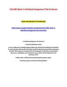 CJA 383 Week 1 Individual Assignment The Sentence