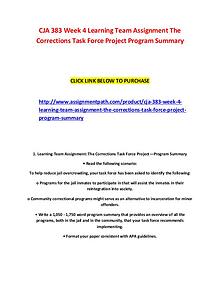 CJA 383 Week 4 Learning Team Assignment The Corrections Task Force Pr
