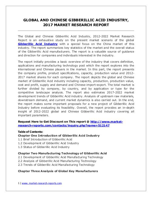 Gibberillic Acid Market Trends and 2022 Forecasts for Manufacturers Global Gibberillic Acid Industry Forecast Study 20