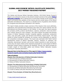 Global Methyl Salicylate Industry Forecast Study 2012-2022
