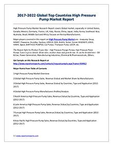 High Pressure Pump Market 2017 Analysis, Trends and Forecasts 2022