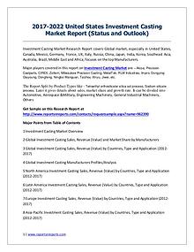 2017-2022 Global Top Countries Investment Casting Market Report