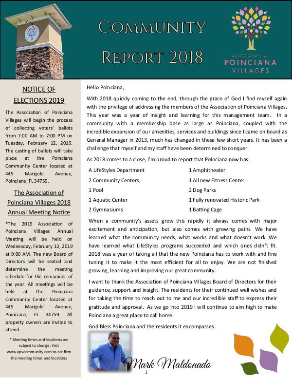 2018 Community Report magazine COMMUNITY REPORT 2018