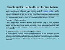 Cloud Computing – Need And Secure For Your Business