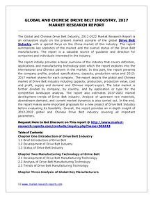 2017 Drive Belt Industry Report – Global and Chinese Market Scenario