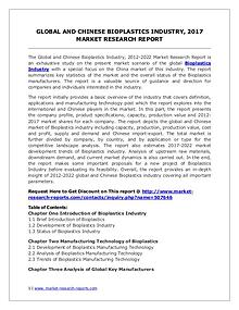 2017 Bioplastics Industry Report – Global and Chinese Market Scenario