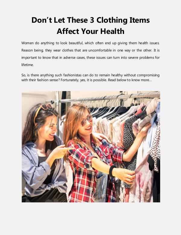 Don’t Let These 3 Clothing Items Affect Your Health Don’t Let These 3 Clothing Items Affect Your Healt