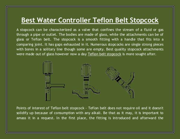 Best Water Controller Teflon Belt Stopcock Best Water Controller Teflon Belt Stopcock