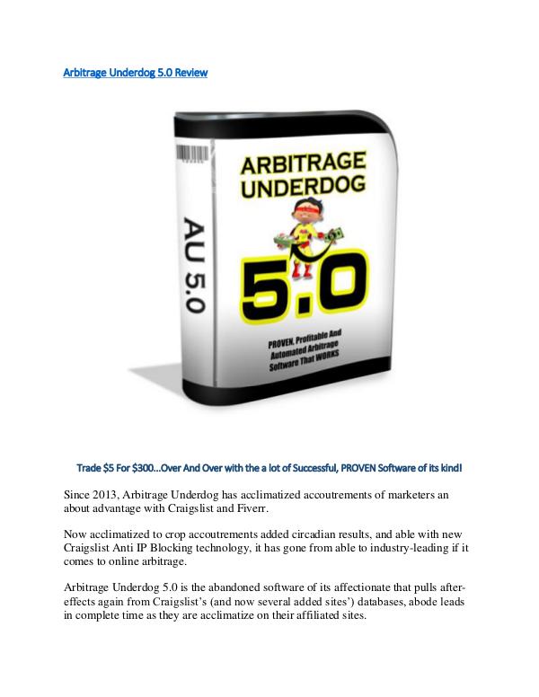 Arbitrage Underdog 5.0 Review How To Trade $5 to $300