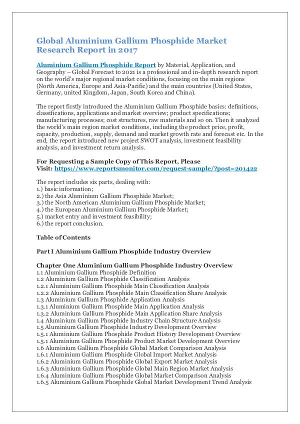 Market Research Reports Aluminium Gallium Phosphide Market Research Report