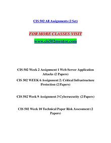 CIS 502 MENTOR Education is Power/cis502mentor.com