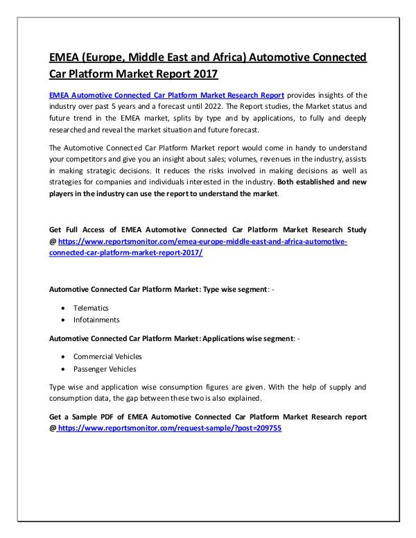 Automotive Connected Car Platform Market Report