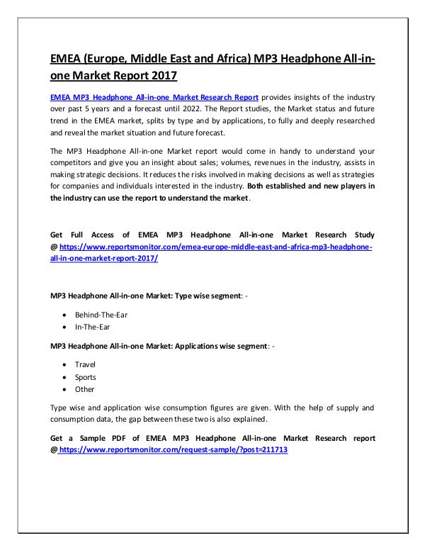 MP3 Headphone All-in-one Market Research Report