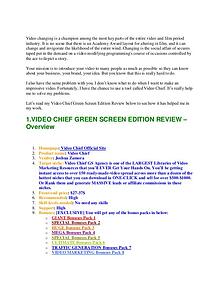 VIDEO CHIEF GREEN SCREEN REVIEW | William Review | Joomag