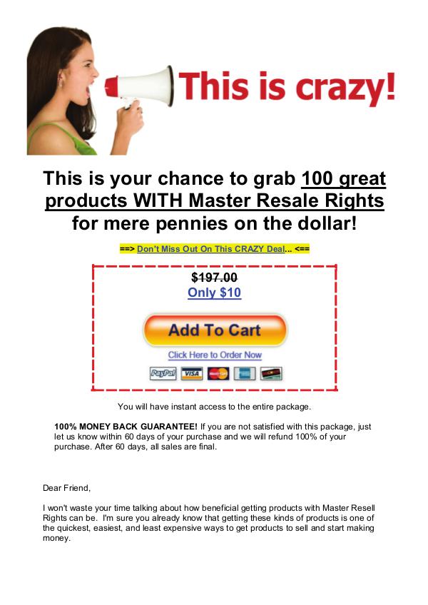 Grab 100 great products with master resale rights Grab 100 great products with master resale rights
